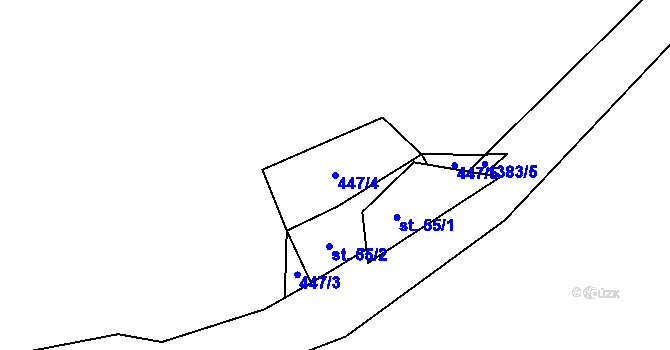 Parcela st. 447/4 v KÚ Český Jiřetín, Katastrální mapa