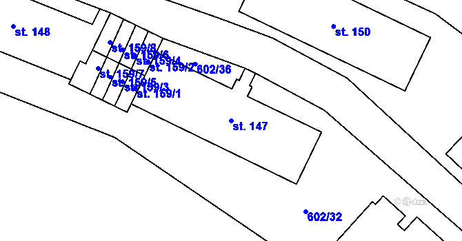 Parcela st. 147 v KÚ Fláje, Katastrální mapa