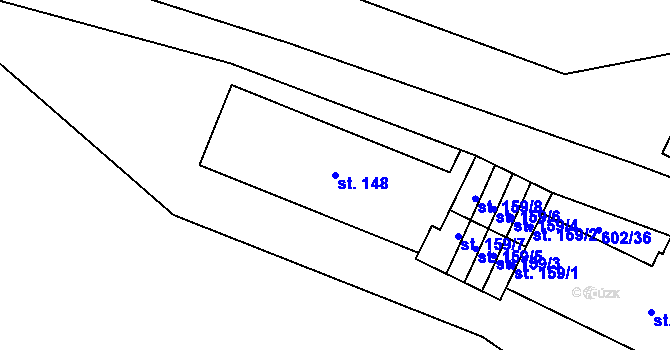 Parcela st. 148 v KÚ Fláje, Katastrální mapa