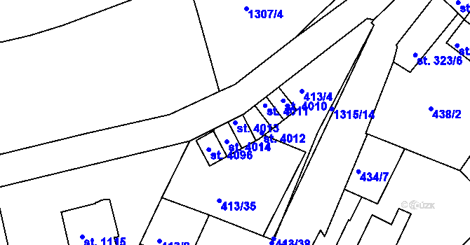 Parcela st. 4013 v KÚ Český Krumlov, Katastrální mapa