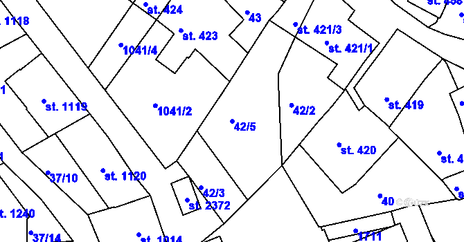 Parcela st. 42/5 v KÚ Český Krumlov, Katastrální mapa