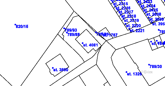 Parcela st. 4081 v KÚ Český Krumlov, Katastrální mapa
