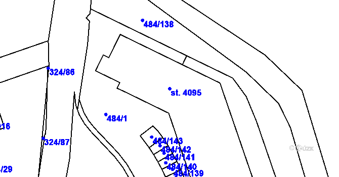 Parcela st. 4095 v KÚ Český Krumlov, Katastrální mapa