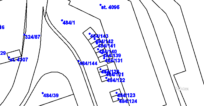 Parcela st. 484/139 v KÚ Český Krumlov, Katastrální mapa