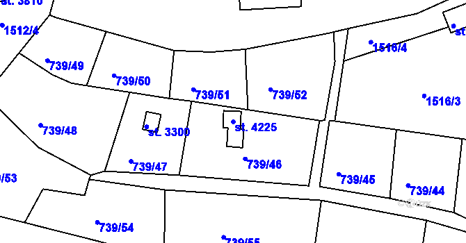 Parcela st. 4225 v KÚ Český Krumlov, Katastrální mapa