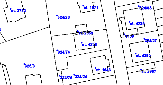 Parcela st. 4236 v KÚ Český Krumlov, Katastrální mapa