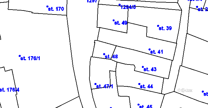 Parcela st. 48 v KÚ Český Krumlov, Katastrální mapa