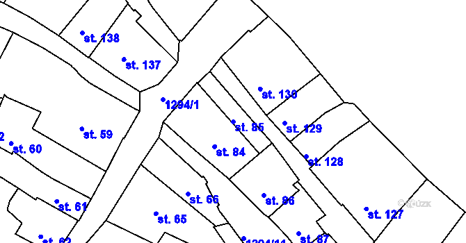 Parcela st. 85 v KÚ Český Krumlov, Katastrální mapa