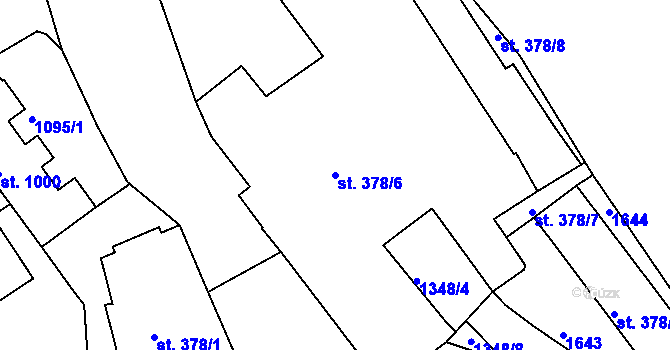 Parcela st. 378/6 v KÚ Český Krumlov, Katastrální mapa