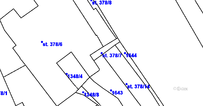 Parcela st. 378/7 v KÚ Český Krumlov, Katastrální mapa