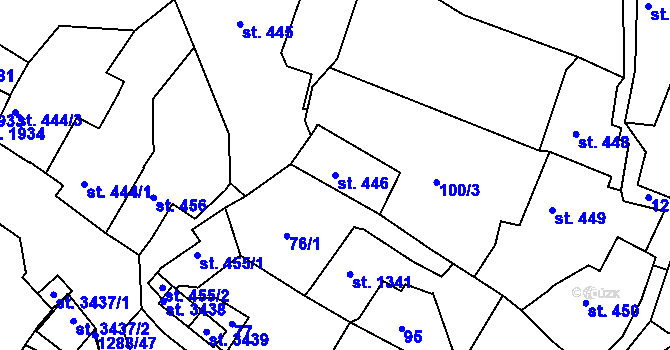 Parcela st. 446 v KÚ Český Krumlov, Katastrální mapa