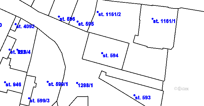 Parcela st. 594 v KÚ Český Krumlov, Katastrální mapa