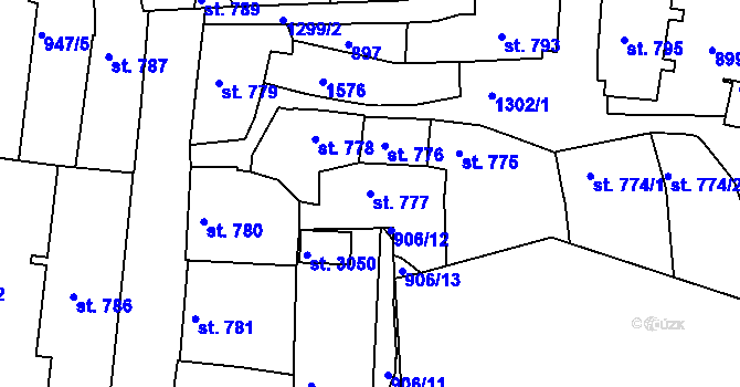 Parcela st. 777 v KÚ Český Krumlov, Katastrální mapa