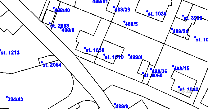 Parcela st. 1010 v KÚ Český Krumlov, Katastrální mapa