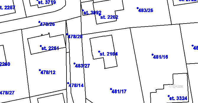 Parcela st. 2164 v KÚ Český Krumlov, Katastrální mapa
