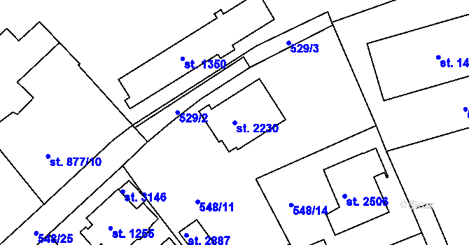Parcela st. 2230 v KÚ Český Krumlov, Katastrální mapa