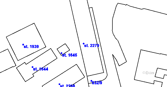 Parcela st. 2279 v KÚ Český Krumlov, Katastrální mapa