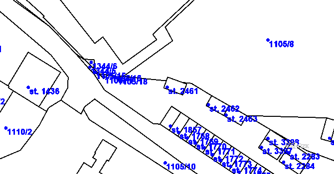 Parcela st. 2461 v KÚ Český Krumlov, Katastrální mapa