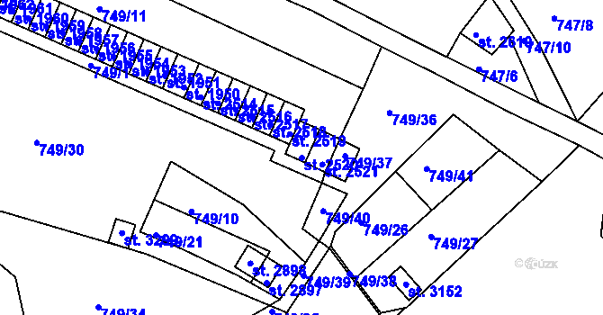 Parcela st. 2520 v KÚ Český Krumlov, Katastrální mapa