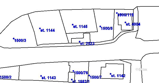 Parcela st. 2523 v KÚ Český Krumlov, Katastrální mapa