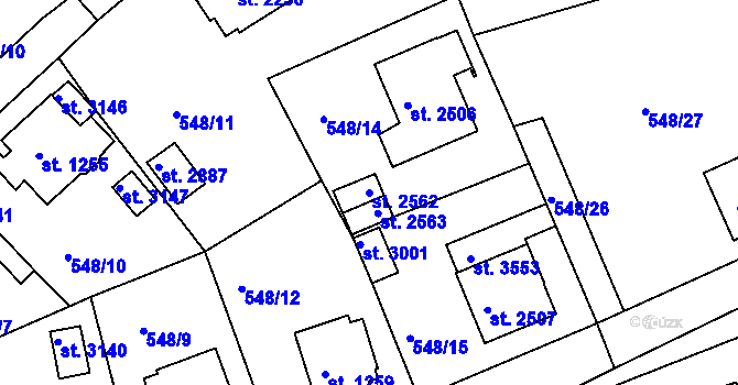 Parcela st. 2562 v KÚ Český Krumlov, Katastrální mapa