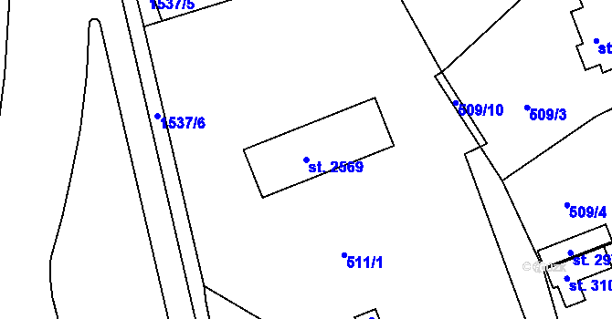 Parcela st. 2569 v KÚ Český Krumlov, Katastrální mapa
