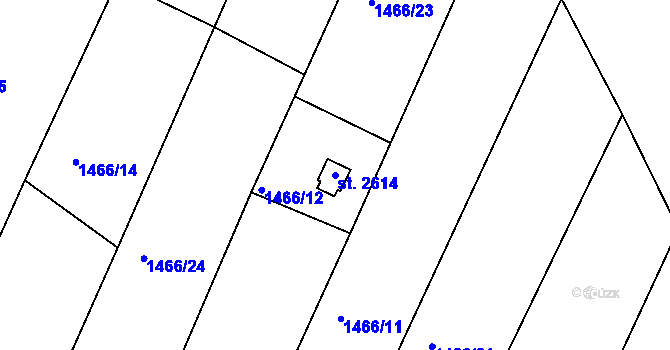 Parcela st. 2614 v KÚ Český Krumlov, Katastrální mapa