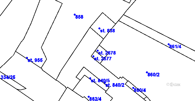 Parcela st. 2678 v KÚ Český Krumlov, Katastrální mapa