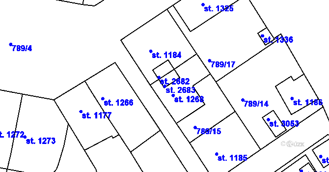 Parcela st. 2683 v KÚ Český Krumlov, Katastrální mapa