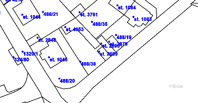 Parcela st. 2689 v KÚ Český Krumlov, Katastrální mapa
