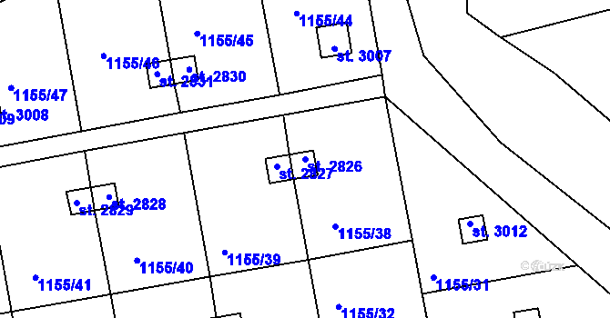 Parcela st. 2826 v KÚ Český Krumlov, Katastrální mapa