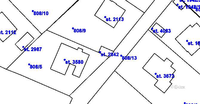 Parcela st. 2842 v KÚ Český Krumlov, Katastrální mapa