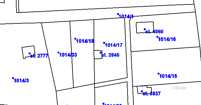 Parcela st. 2846 v KÚ Český Krumlov, Katastrální mapa