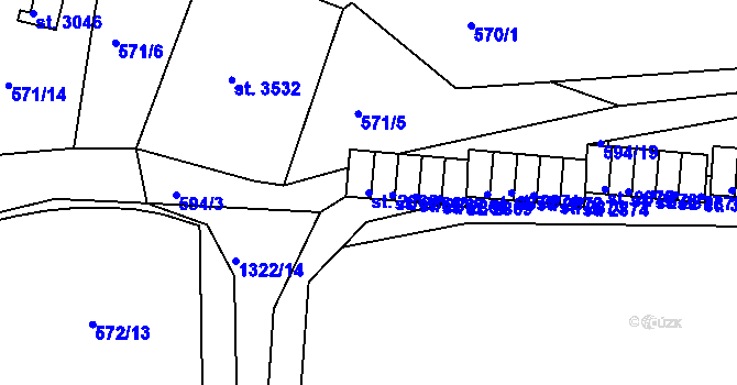 Parcela st. 2865 v KÚ Český Krumlov, Katastrální mapa