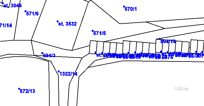 Parcela st. 2866 v KÚ Český Krumlov, Katastrální mapa