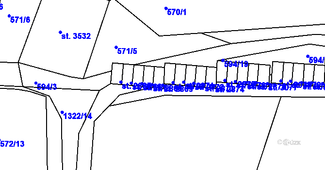 Parcela st. 2869 v KÚ Český Krumlov, Katastrální mapa