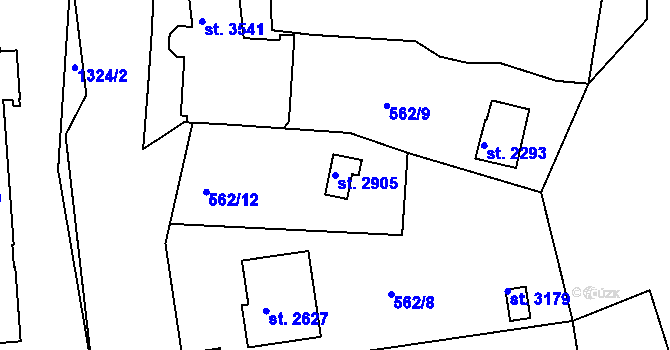 Parcela st. 2905 v KÚ Český Krumlov, Katastrální mapa