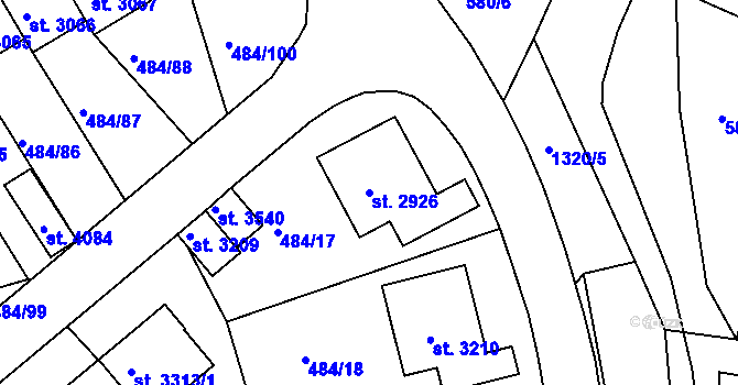 Parcela st. 2926 v KÚ Český Krumlov, Katastrální mapa