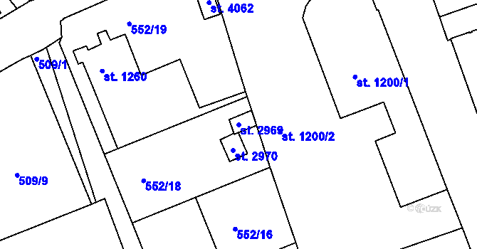 Parcela st. 2969 v KÚ Český Krumlov, Katastrální mapa