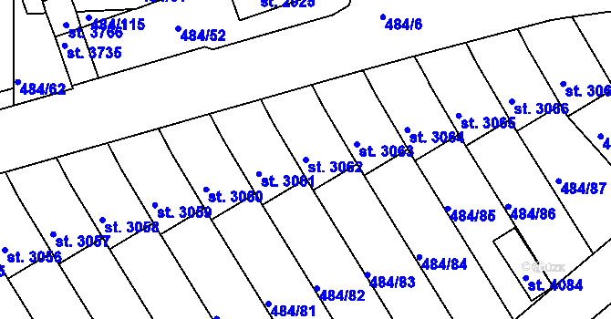 Parcela st. 3062 v KÚ Český Krumlov, Katastrální mapa