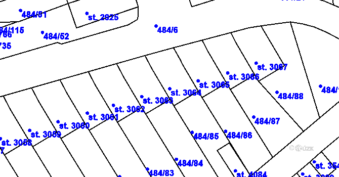 Parcela st. 3064 v KÚ Český Krumlov, Katastrální mapa