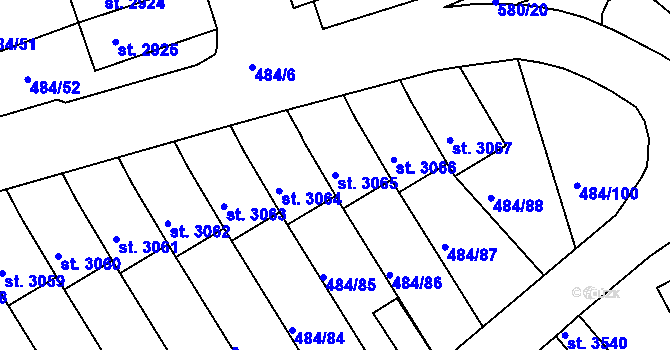 Parcela st. 3065 v KÚ Český Krumlov, Katastrální mapa