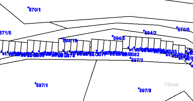 Parcela st. 3078 v KÚ Český Krumlov, Katastrální mapa