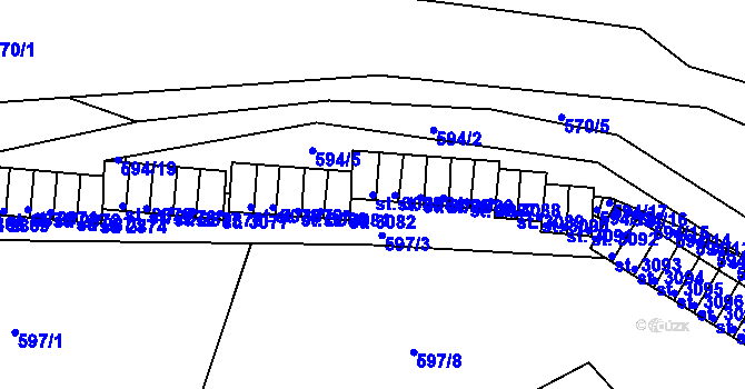 Parcela st. 3083 v KÚ Český Krumlov, Katastrální mapa