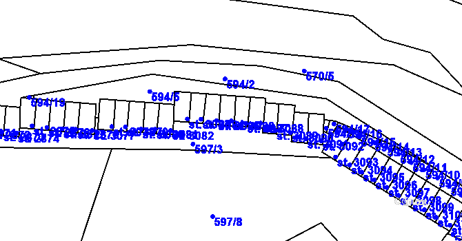 Parcela st. 3086 v KÚ Český Krumlov, Katastrální mapa