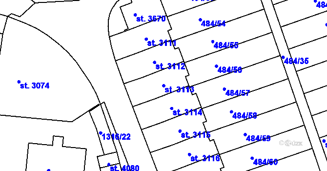 Parcela st. 3113 v KÚ Český Krumlov, Katastrální mapa