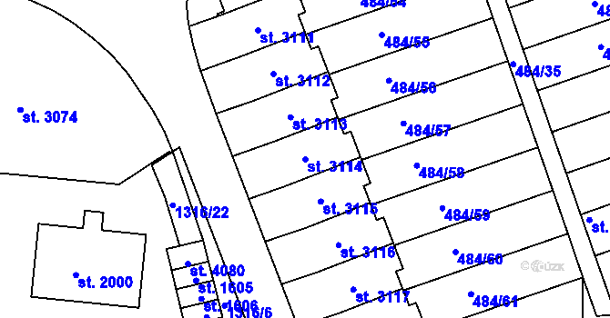 Parcela st. 3114 v KÚ Český Krumlov, Katastrální mapa
