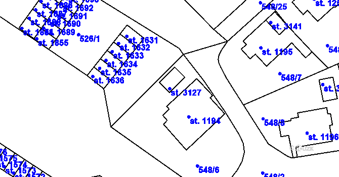 Parcela st. 3127 v KÚ Český Krumlov, Katastrální mapa