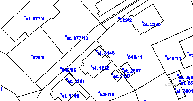 Parcela st. 3146 v KÚ Český Krumlov, Katastrální mapa