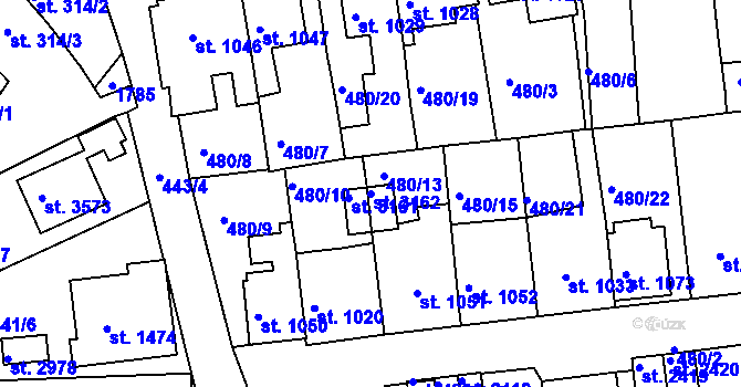 Parcela st. 3162 v KÚ Český Krumlov, Katastrální mapa